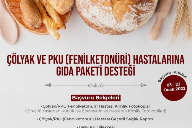 Kocaeli İzmit'te Çölyak ve PKU hastalarına gıda paketi