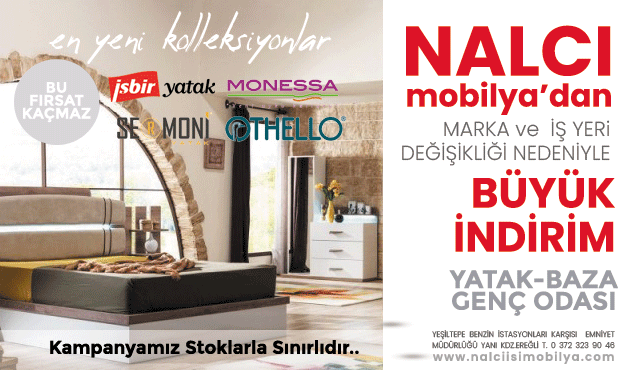 Nalcı Mobilya’dan dev indirim