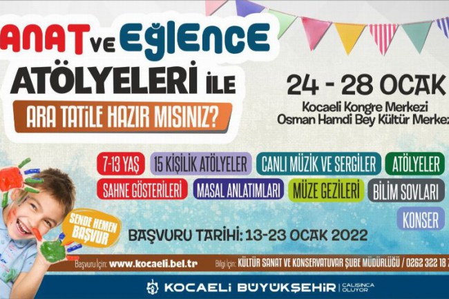 Kocaeli'nde ara tatil sanat ve eğlence atölyelerinde geçecek