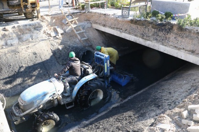 Manisa Saruhanlı'da taşkınlar sona eriyor