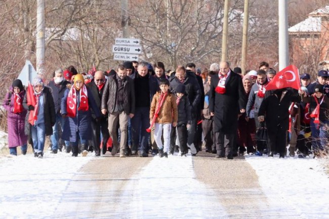 Bursa'da Gürsulular Sarıkamış Şehitleri'nin izinde yürüdü
