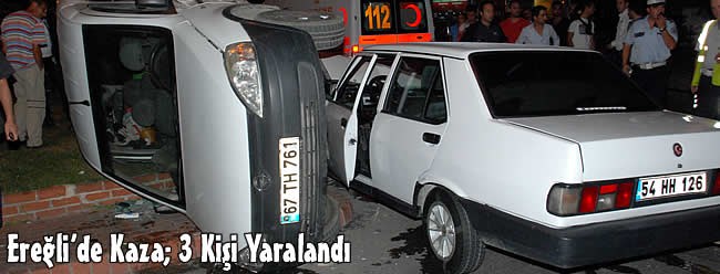 Ereğli'de Kaza; 3 Kişi Yaralandı