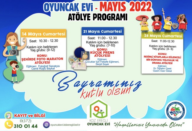 Kdz.Ereğli Oyuncak Evi’nin mayıs programı açıklandı