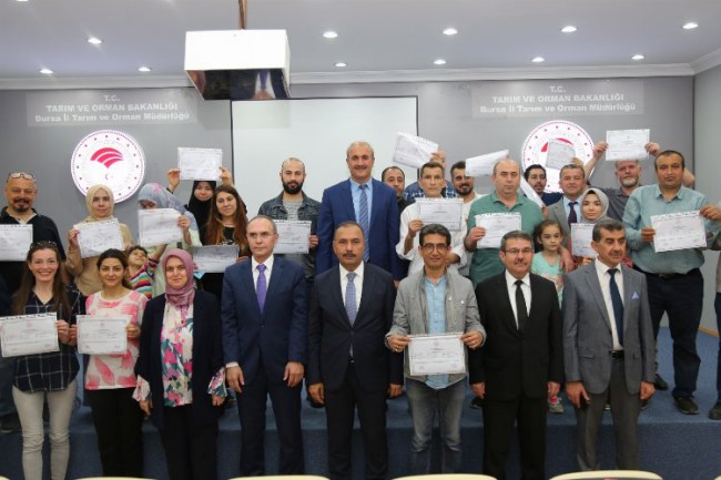 Bursa Osmangazi'de mantar yetiştiricileri sertifikalandı