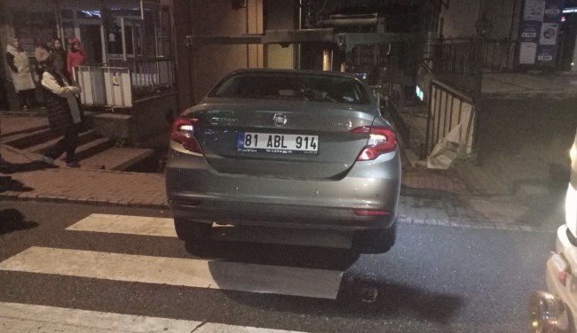 Kdz.Ereğli’de merdiveni yol sandı, askıda kaldı