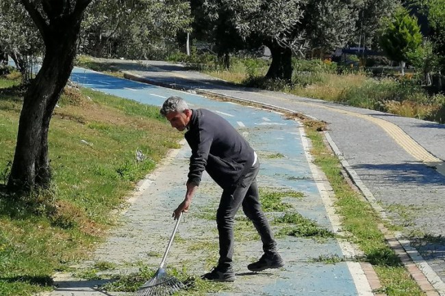 Balıkesir Edremit'te yeşil alanlara bakım