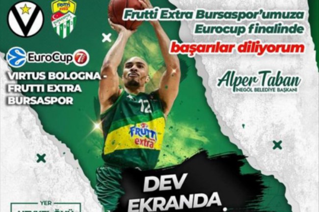 Bursaspor'un Euro Cup final heyecanı dev ekranda