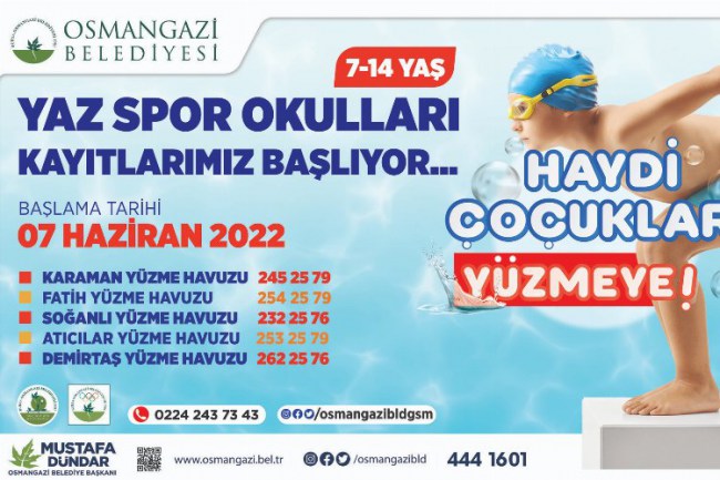 Bursa Osmangazi'de havuzlar çocuklar ile renklenecek