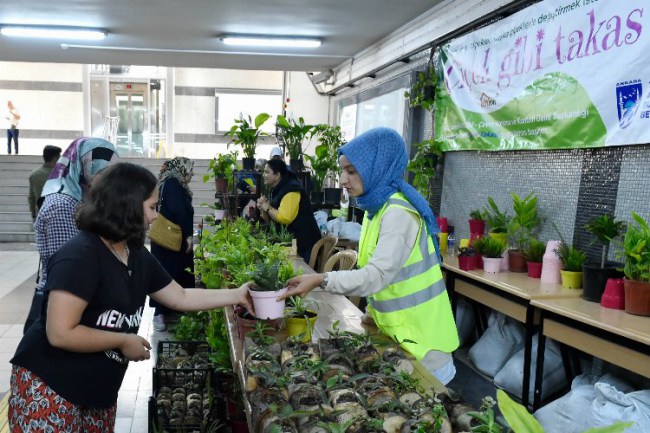 Başkent'te çiçek gibi takas