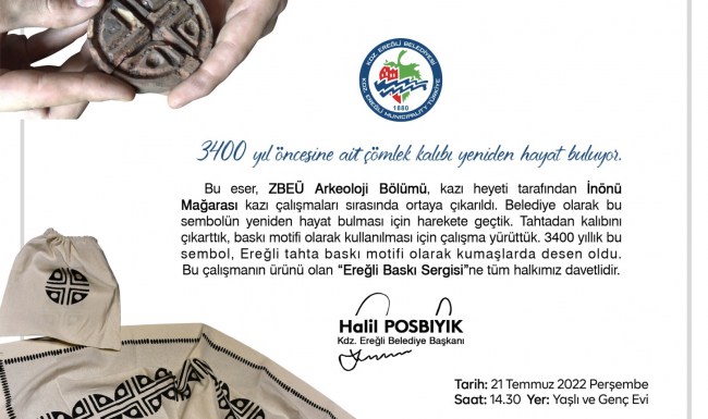 Kdz.Ereğli’de ortaya çıkarılan 3400 yıllık baskı kalıbı yeniden hayat buluyor