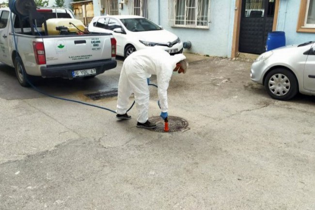 Bursa Osmangazi'de ilaçlama çalışmalarına devam