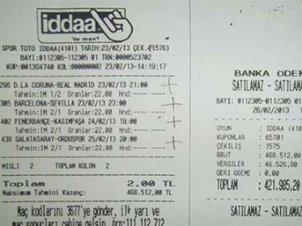 İddaa'dan en büyük ikramiyeyi kazandı