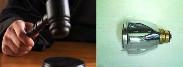 Hakime musluk başı fırlattı!