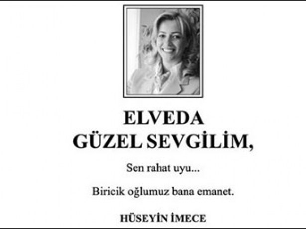 Özlem Erçelen'in eşinden duygu yüklü ölüm ilanı