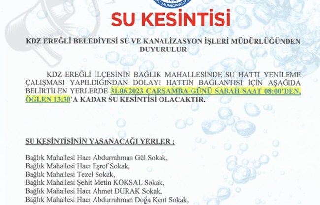 Bağlık’ta su kesintisi