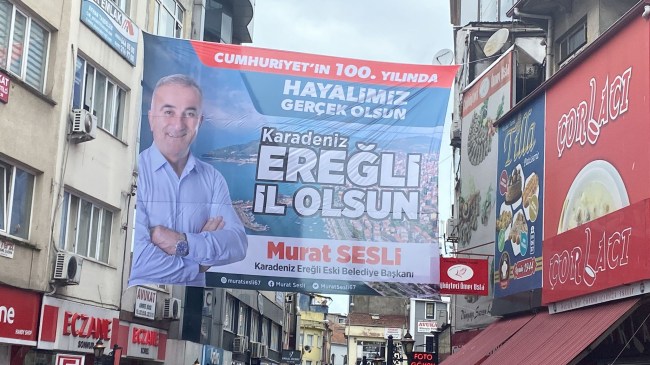 Murat Sesli'den 'Ereğli il olsun' pankartı