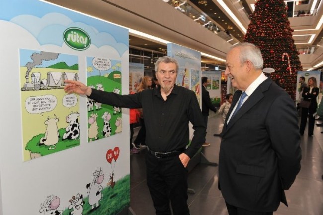 Sütaş Çiftliği Karikatürleri Sergisi Aksaray Nora City'de