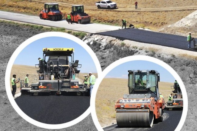 Emek ve Bağrıaçık yollarına sıcak asfalt