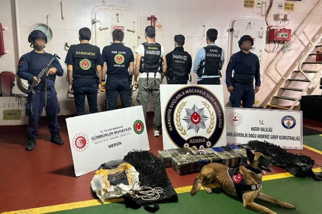 Yumurtalık Limanı'nda 50 kilogram kokain ele geçirildi