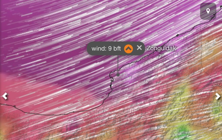 Kdz.Ereğli’de rüzgar hızı 90 km’ye çıktı