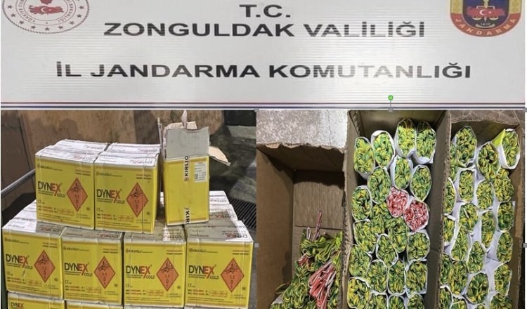 Kilimli’de 579 kg dinamit ele geçirildi