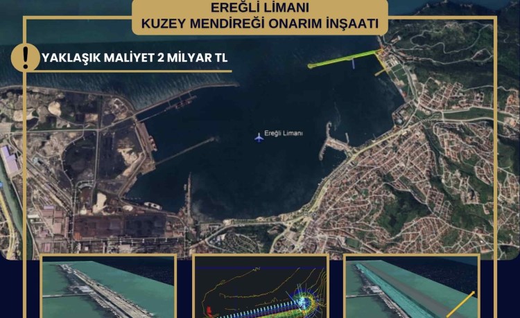 Kdz.Ereğli limanında onarım çalışması başladı.. Proje bedeli 2 milyar TL