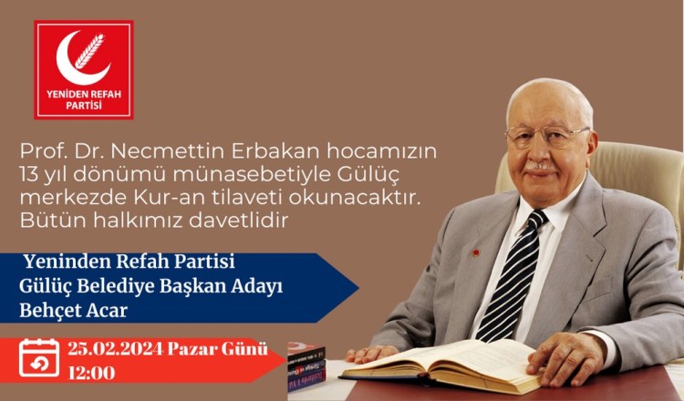 Prof.Dr. Necmettin Erbakan için Kuran Tilaveti okutulacak