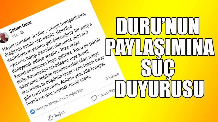 Halkı kin ve düşmanlığa tahrik etme iddiasıyla suç duyurusunda bulunuldu