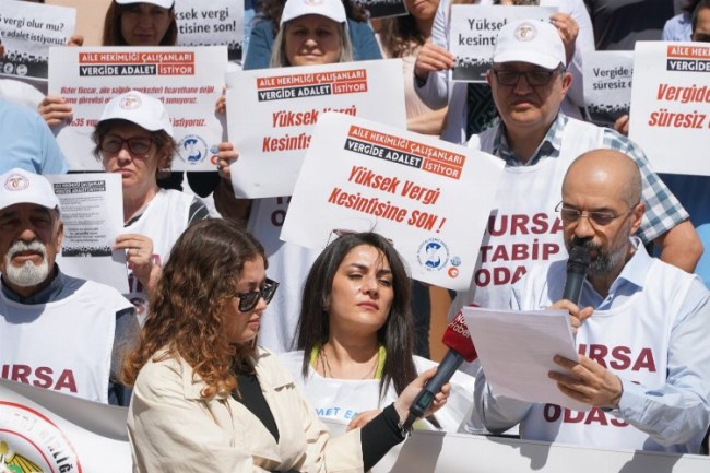 Bursa'da sağlık çalışanları vergide adalet istiyor