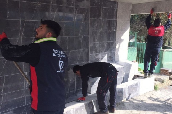 Kocaeli'de Biberoğlu Mahallesi'ndeki çeşme onarıldı