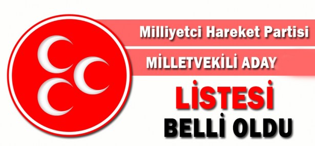 MHP ADAY LİSTESİ BELLİ OLDU...