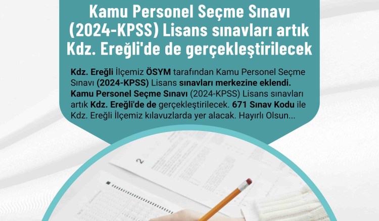 Kdz.Ereğli’ye büyük müjde.. Sınav için Zonguldak’a gitmeye son