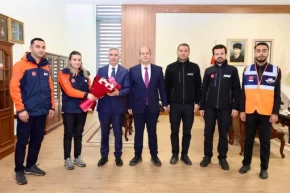 Kahramanmaraş AFAD heyetinden Vali Ünlüere ziyaret