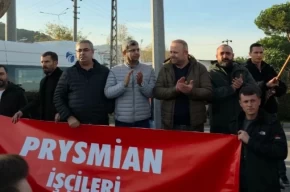 Prysmian işçileri Mudanyada bir saatlik iş bıraktı