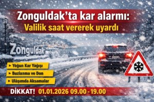 Zonguldakta kar alarmı: Valilik saat vererek uyardı