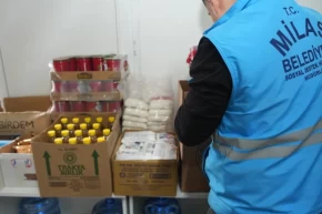 Milastan ihtiyaç sahiplerine gıda kolisi desteği