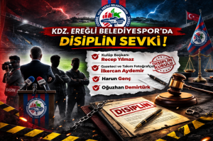 Kdz.Ereğli Belediyespor Başkanı Recep Yılmaz, 2 yönetici ve kulüp fotoğrafçısı disipline sevk edildi