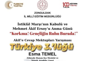 Kdz.Ereğliden bir Türkiye derecesi daha