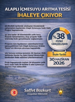 Alaplı İçmesuyu Arıtma Tesisi İhaleye Çıkıyor