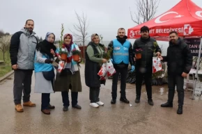 İzmit Belediyesi mezarlıklar için binlerce fide dağıttı
