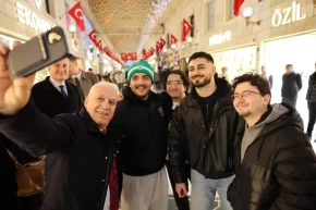 Bozbey çarşı esnafıyla bayramlaştı