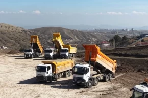 Ankara Keçiörende dron destekli hafriyat kamyonu denetimi