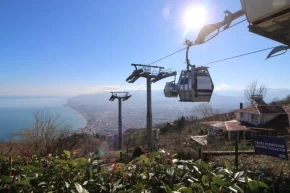 Orduda teleferik hattı bakımdan geçti