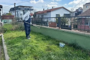 Kocaeli Çayırovadaki parkların duvarlarında bakım çalışması