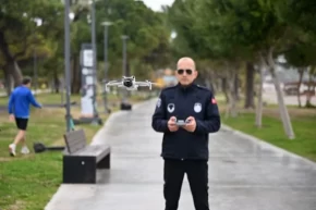 Antalya Büyükşehir zabıtasından dronla denetim