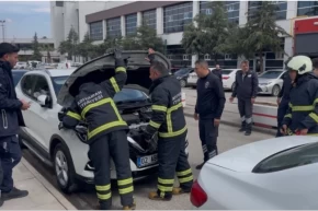 Adıyamanda hastane otoparkında korkutan anlar